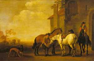 Abraham Pietersz Van Calraet - Halt at an Inn