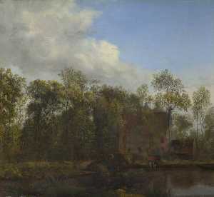 Jan Van Der Heyden - A Farm among Trees