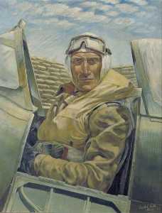 Leslie Cole - Air Vice Marshal Sir Keith Park (1892–1975), KBE, CB, MC, DFC, Air Officer Commanding Malta in His Plane