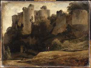 Louis Auguste Lapito - Vue du château de Falaise Ruines d'un château féodal (ancien titre)