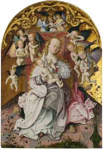 Maitre De Saint Barthelemy - The Virgin and Child with Musical Angels