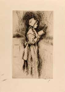  Artwork Replica Puritan Girl by Otto J Schneider (1875-1946) | WahooArt.com