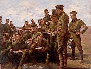 Bouchor Joseph Félix - Le déjeuner au camp du 8ème signal, Batallion, août 1918