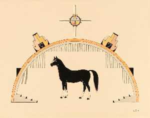 Awa Tsireh - Black Horse
