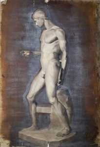 Robert Ernest Mceune - Oil Study of a Sculptured Figure