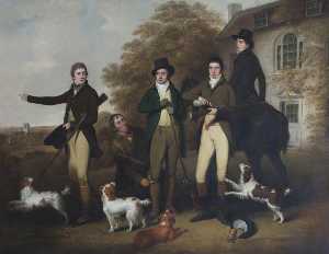 William Redmore Bigg - A Shooting Party of Captain William Lukin (1768–1833), and His Brothers at Felbrigg Parsonage