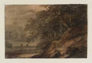  Artwork Replica Evening Landscape by Thomas Gainsborough (1727-1788, United Kingdom) | WahooArt.com