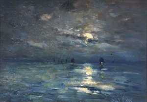 George A Boyle - Moonrise at Sea