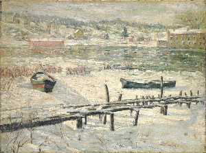 Ernest Lawson - Harlem River in Winter