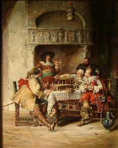 Paul Emanuel Gaisser - Musketeers Playing Chess