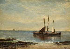 Alfred Sanderson Edward - Fishing Boats at the Mouth of the Tay