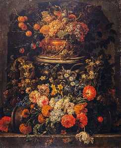 Gaspar Peeter De Verbruggen The Younger - Still Life with Fruit and Flowers