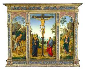 Pietro Perugino (Pietro Vannucci) - The Galitzin Triptych (also known as The Crucifixion with the Virgin, Saint John, Saint Jerome and Mary Magdalene)