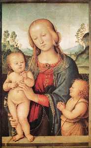 Pietro Perugino (Pietro Vannucci) - Madonna with Child and the Infant St John