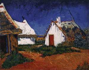 Joos Vincent De Vos - Three White Cottages in Saintes Maries
