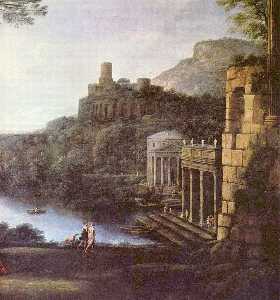 Claude Lorrain (Claude Gellée) - Landscape with Nymph Egeria and King Numa