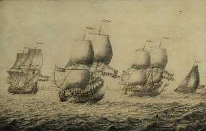 Adriaen Van Salm - A Fleet of Whalers