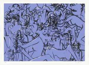 George Condo - Blue Expanding Figures from 2006 Trance Borders