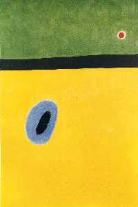 Joan Miró - The Lark-#39;s Wing, Encircled with Golden Blue, Rejoins the Heart of the Poppy Sleeping on a Diamond#Studded Meadow