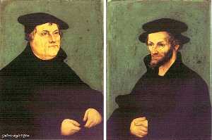 Lucas Cranach The Elder - Portraits of Martin Luther and Philipp Melanchthon