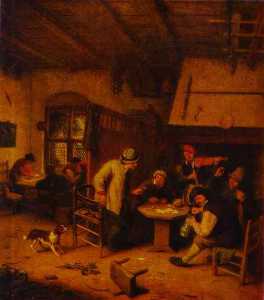 Adriaen Van Ostade - In a Tavern