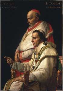 Jacques Louis David - Pope Pius VII with the Cardinal Caprara
