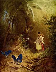  Artwork Replica The Butterfly Hunter, 1840 by Carl Spitzweg (1808-1885, Germany) | WahooArt.com