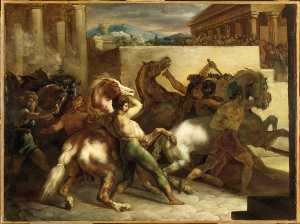 Jean-Louis André Théodore Géricault - The Wild Horse Race at Rome