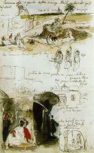 Eugène Delacroix - Page from the Moroccan Notebook