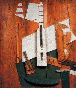 Pablo Picasso - Guitar and bottle