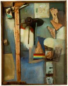  Museum Art Reproductions Merzpicture with Rainbow, 1939 by Kurt Schwitters (1887-1948) | WahooArt.com