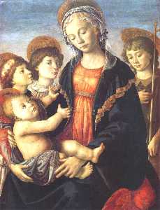 Sandro Botticelli - The Virgin and Child with Two Angels and St. John the Baptist