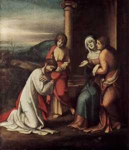 Antonio Allegri Da Correggio - Departure of Christ from Mary, with Mary and Martha, the sisters of Lazarus