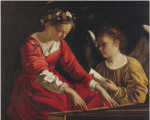 Orazio Gentileschi - Saint Cecilia Playing the Spinnet