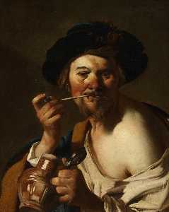 Dirck Van Baburen - Fumeur De Pipe