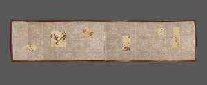  Artwork Replica Folding Screen for Tea Ceremony with Six Bird-and-Flower Paintings, 801 by Shibata Zeshin (1807-1891) | WahooArt.com