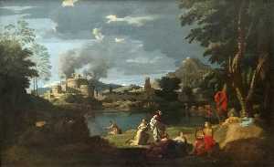 Nicolas Poussin - Orpheus and Eurydice (Landscape with Orpheus and Eurydice)