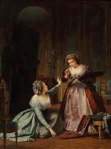 Perignon Alexis Joseph - Marie Antoinette Gathering the Brushes of Madame Vigée Le Brun, 1784