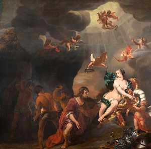 Ferdinand Bol - Aeneas Receiving a New Set of Armour from Venus