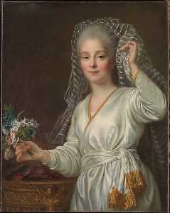 François Hubert Drouais - Portrait of a Young Woman as a Vestal Virgin