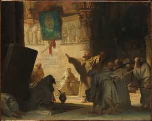Alexandre Évariste Fragonard - Dramatic Scene with Monks in a Crypt