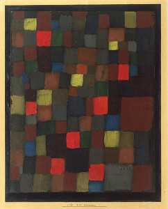Paul Klee - Abstract Colour Harmony in Squares with Vermillion Accents