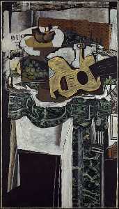 Georges Braque - Guitar and Still Life on a Mantelpiece