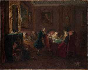 Pierre Louis Dumesnil The Younger - Card Players in a Drawing Room