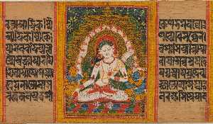 Mahavihara Master - White Tara, Folio from a dispersed Ashtasahasrika Prajnaparamita (Perfection of Wisdom) Manuscript