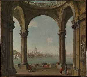 Antonio Joli - Capriccio with St. Paul-s and Old London Bridge