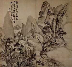 Ike Taiga - Landscape after Li Bai-s poem