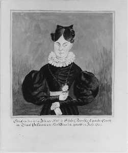  Artwork Replica Portrait and Birth Record of Mahala Wechter, 1833 by Jacob Maentel (1763-1863, Germany) | WahooArt.com