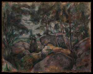 Paul Cezanne - Rocks at Fontainebleau