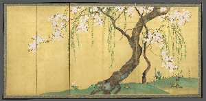 Sakai Hōitsu - Cherry and Maple Trees